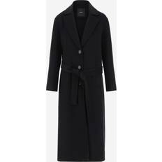 Mies - XXS Takit Pinko Manteau Long Ceinturé Drap Double - Noir Limousine