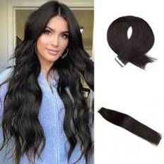 Shein 20 pcs Straight Tape In 100% Remy Human Hair Extension For Salon Silky Seamless Invisible Natural Black Color