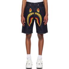 Bape Navy Shark Denim Shorts INDIGO