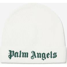 Blanc Bonnets Palm Angels Kids logo-embroidered turn-up beanie kids Viscose/Wool/Polyamide/Cashmere II Neutrals