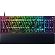 Razer Huntsman V3 Pro Gaming Keyboard Analog Optical Switches w/Rapid Trigger & Adjustable Actuation Media Keys & Dial Doubleshot PBT Keycaps Aluminum Top Plate Wrist Rest (Renewed)