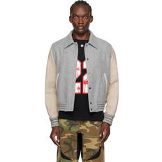 Amiri Outerwear Amiri Gray & Beige Bones Bomber Jacket Grey