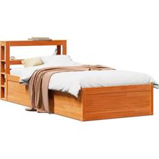 Beds & Mattresses vidaXL Bed Frame with Headboard Wax 75x190 cm