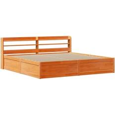 Beds & Mattresses vidaXL Bed Frame with Headboard Wax 180x200 cm