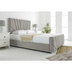 Beds & Mattresses Scarlett Silver Plush Velvet Single Bed Frame