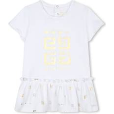 Givenchy Givenchy Kids 4G-print ruffled T-shirt dress kids Elastane/Organic Cotton White