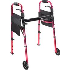 Dynarex Travel Walker with Wheels, 300 lb Capacity with Pockets