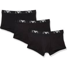 One Size Kalsonger Emporio Armani Basic för män Essential Monogram 3-pack boxershorts, Svart/svart/svart