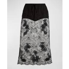 Viscosa Faldas Valentino LACE MIDI SKIRT Woman BLACK