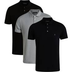 Multicoloured Polo Shirts French Connection Pack Cotton Polo Shirts Black