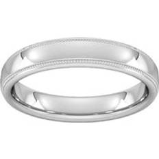 Goldsmiths 4mm Shape Heavy Milgrain Edge Wedding Ring In Platinum Ring
