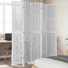 Holz Raumteiler 5 Panels White Solid Wood Paulownia Room Divider