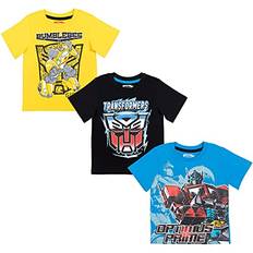 T-shirts Transformers Bumblebee Optimus Prime Big Boys Pack T-Shirt Yellow/Blue/Black 10-12