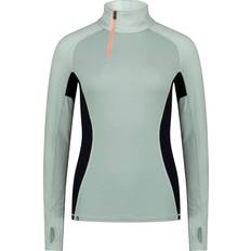 Green - Women Base Layers Mons Royale Olympus Half Zip Merino Wool Jersey Women's Glacier Dew Black