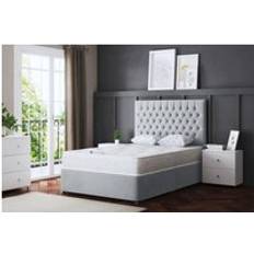 DS Living Seraphine Silver Divan Bed with Headboard - Small Double