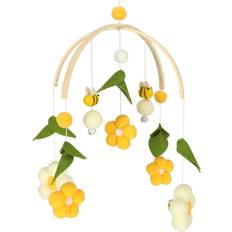 Pricenet Blommig Spjälsäng Karusell - Blommor Gula