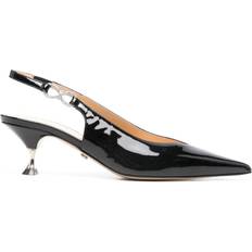 Mach & Mach 60mm crystal-bow slingback pumps women Patent Leather/Calf Leather/Rubber/Calf Leather Black