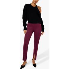 Good American Women Pants Good American Women's Scuba Pull-On Slim Trousers Oxblood, by Khloé Kardashian (Small)