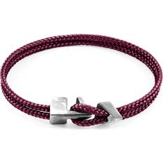 Purple Bracelets Anchor & Crew Aubergine Purple Brixham Silver and Rope Bracelet