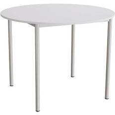 Tranås Skolmöbler Kantinebord Ø120 cm Grå Højtrykslaminat Med Alugråt Stel Højde 90 cm Bord