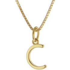 Trendor 15255-C Damen-Kette mit Buchstabe Anhänger Gold auf Silber 925