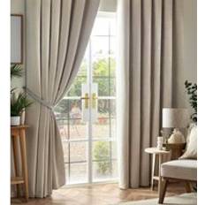 Luxury Living Chenille Blackout Pencil Pleat Top Curtains 90" x 72" Cream - Cream