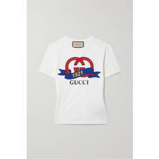 Gucci T-Shirts Gucci Printed Cotton-jersey T-shirt Ivory