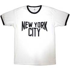 John Lennon Unisex Ringer T-Shirt Text Logo - White