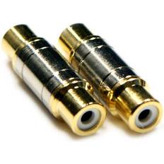 Cables ThatCable Rca Phono Gold Coupler Joiner Female To Socket Audio Adapter
