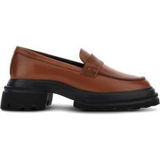 Hogan Low Shoes Hogan chunky leather loafers women Calf Leather/Calf Leather/Rubber Brown