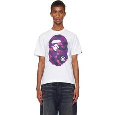 Bape Tops Bape Bathing Ape Men's Camo Big Ape Head T-Shirt White/Purple