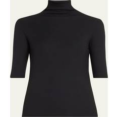 Extensible - Femme Chemises Vince Cashmere Elbow Sleeve Turtleneck Sweater - Black