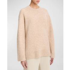 Alpaca Tops Vince Textured Soft Sculpt Sweater Heather Wheat Cream