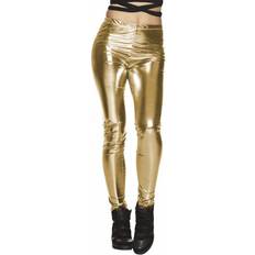 Dame - Guld Tights Boland Guld Leggings - Metallic Guld