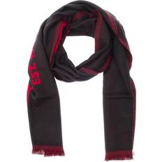 Jacquard Logo Fransig Halsduk - Black