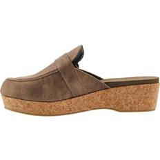 Faux Leather Clogs Corkys All Get Out Mule Clogs Brown