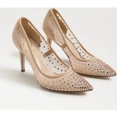 Sam Edelman Hazel Embellished Mesh Stiletto Heeled Courts, Vintage Pink/Beechwd