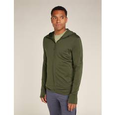 Merino Wool Jumpers Icebreaker Men's Merino 260 Quantum Long Sleeve Zip Hoodie, Loden