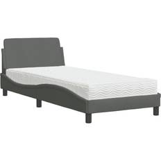 vidaXL Seng Med Madras 90x200 cm Stof Mørkegrå
