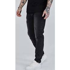 Men - Silk Jeans Siksilk Siksilk men's distressed slim fit demin jeans washed black