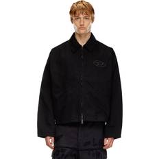 Diesel Hombre Chaquetas Diesel Blouson en denim avec logo blanchi - Men's Black