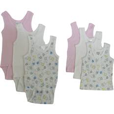 Tank Tops CS-038M-111AM Girls Tank Top Variety with Printed, White & Pink