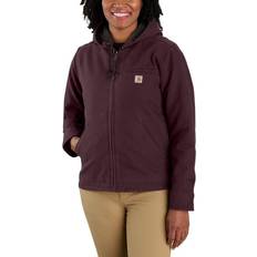 Carhartt Jackets Carhartt 81099427 Loose-Fit Washed Duck Sherpa-Lined Jacket for Ladies Blackberry 3X