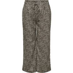 Only Leopard Byxor & Shorts Only Curve Leopardmönstrade byxor med elastisk midja-Brown