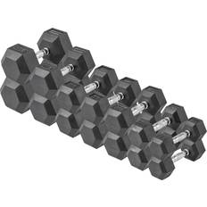 Lifeline LLHRDSET200 200 lbs Hex Rubber Dumbbell Set