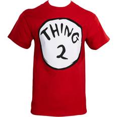 Mad Engine Dr Seuss Thing and Thing Adult Short Sleeves Red T-Shirt Tee