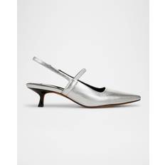 Plata Tacones y Zapatos de Tacón Vince Venice Pointed Toe Kitten Heel Slingback Pumps - Women's