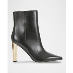 Marc Fisher Golden Heel Leather Ankle Booties BLACK (6.5B)