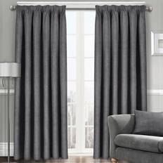 Curtains & Accessories Velosso Velosso Westwood Charcoal Tape Top Curtains 168 x 183 cm - Grey