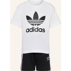 Hvid Øvrige sæt Børnetøj Adicolor Shorts Tee Kids sæt Black White 128